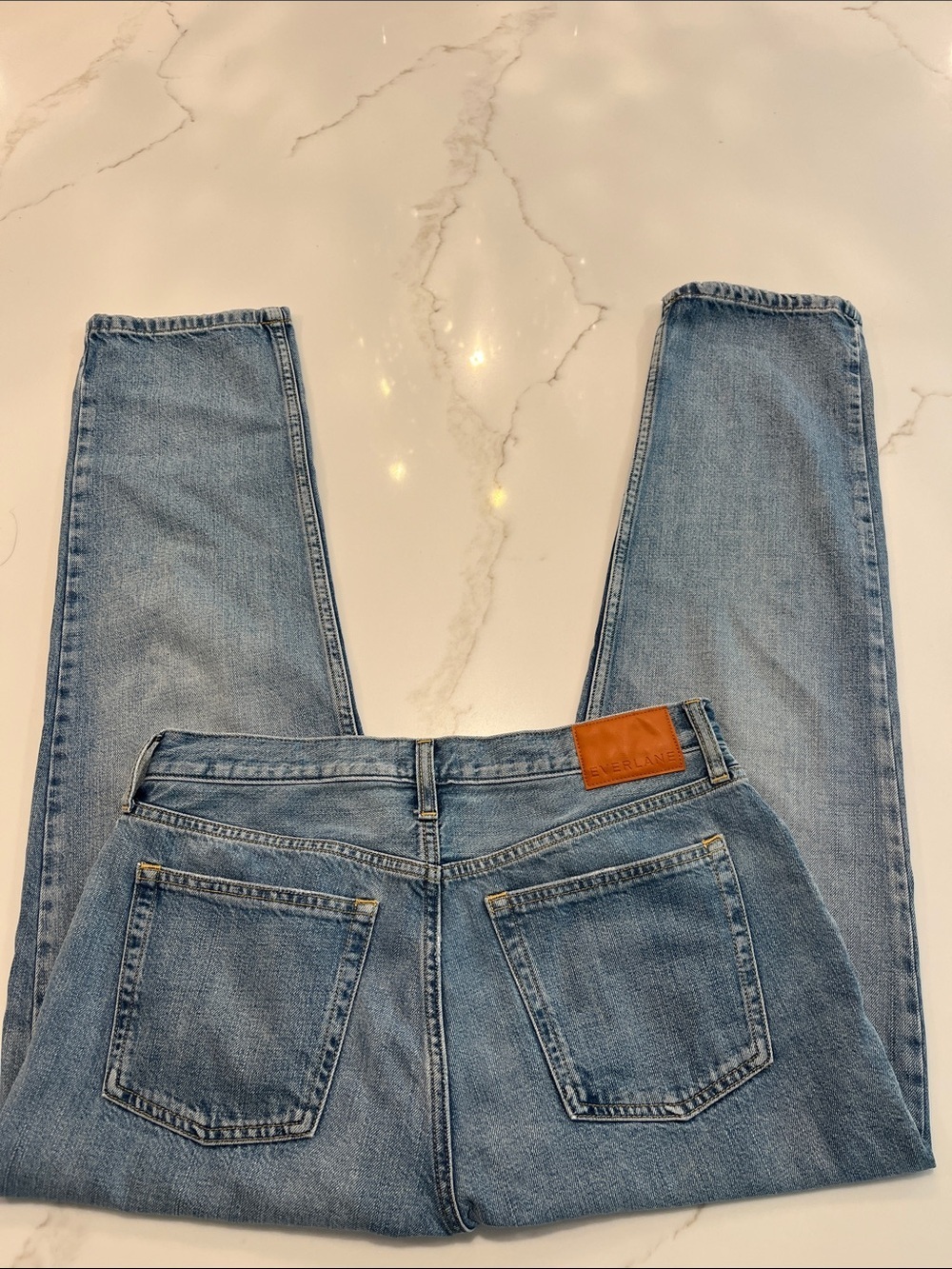 Everlane Relaxed Straight Leg Organic Cotton Jeans Weathered Blue size 30 - Picture 10 of 13
